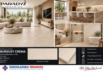 gres 59,8/119,8 burgdust crema rektyfikiowany satynowy-matowy paradyż