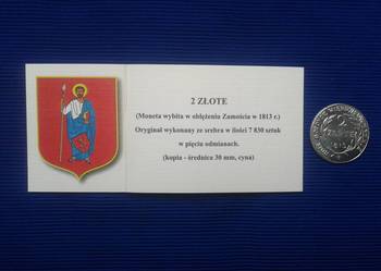 Moneta : 2 zlote oblezenie zamoscia