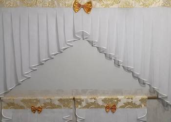 Firana z zazdroskami złoty wzór