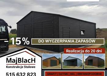 Garaż Blaszany Grafitowy | HALA | Montaż Gratis | PRODUCENT Maj-Blach