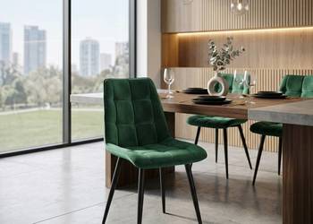 Krzesło Tapicerowane Coral, Butelkowa Zieleń, Wysyłka 24H