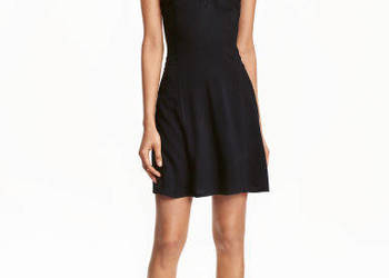 Czarna sukienka H&M xs 34 sznurowana wiązana dekolt