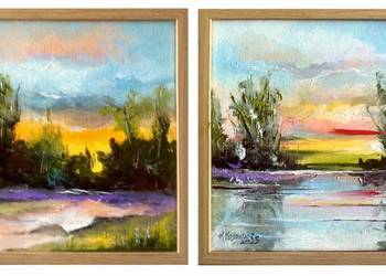 Obrazy olejne 2szt "Krajobrazy Polskie I i II"