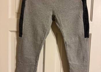 Spodnie męskie sportowe 32/32 joggery szare bawełna z kieszeniami