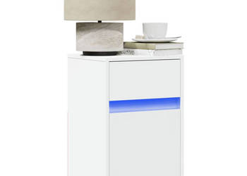 Szafki nocne z LED 2 szt. białe materiał drewnopochodny WM-851999
