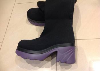 Czarne Kozaki Skarpetowe Na Platformie Damskie rozm 38 Nowe