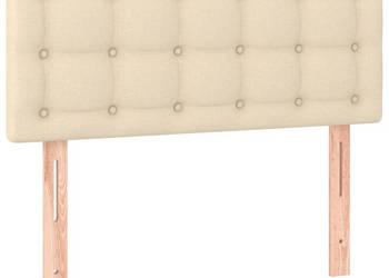 Zagłówek do łóżka z LED kremowy 80x5x78/88 cm tkanina WM-3122025