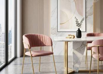 Różowe Krzesło Tapicerowane Ada, Wysyłka 24H, Dostawa 0zł!