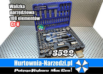 Zestaw kluczy nasadowych i torx 108-el.Cr-V klucze nasadowe walizka