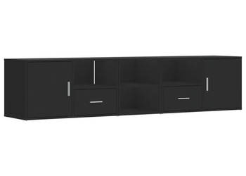 Szafka narożna czarna 200x40x45 cm materiał drewnopochodny WM-3307829