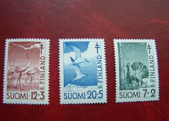 Finlandia 1951 MNH Mi.396/98 Fauna Ptaki Gruźlica a