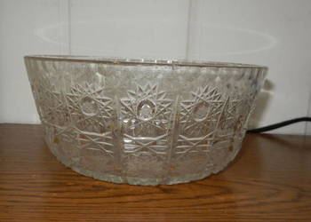 Duża kryształowa misa owocarka salaterka zdobiona retro vintage PRL