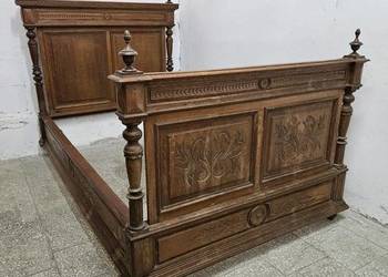 Stare dębowe łóżko eklektyczne Francja