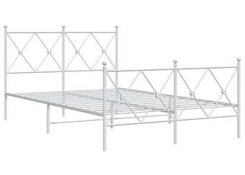 Łóżko Metalowe Białe Rama Łóżka Ze Stelażem Biała 120x190 cm WM-376566