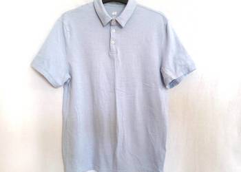 koszulka męska POLO niebieska melanż r. M Slim Fit bawełna NOWA