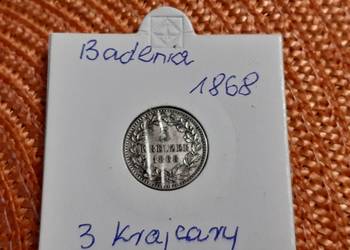 moneta srebrna Badenii z 1868r