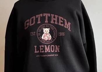 Bluza damska ocieplana oversize kolor czarny