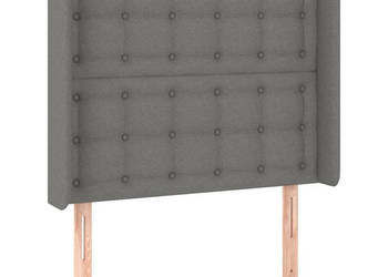 Zagłówek do łóżka z LED ciemnoszary 93x16x118/128 cm tkanina WM-3124465