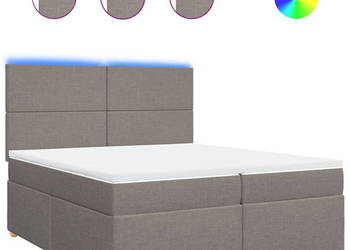 Łóżko kontynentalne z materacem taupe tkanina 200x200 cm WM-3293684