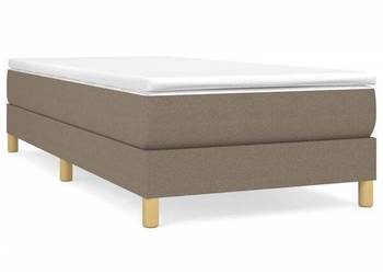 vidaXL Łóżko kontynentalne z materacem, taupe, tkanina(SKU:3144131)