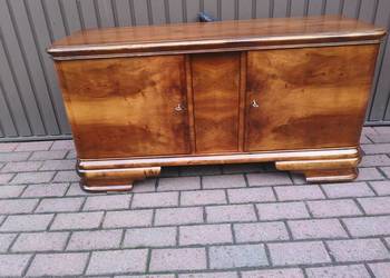 Komoda Niska ART-DECO Orzech RTV 125 Stara Antyk Po Renowacji Okazja.