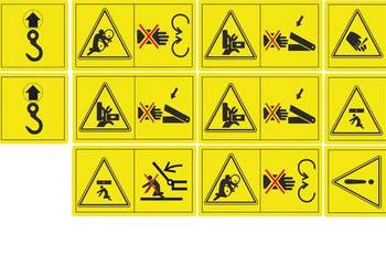 Zestaw naklejek BHP na siewnik