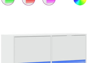 Ścienna szafka TV z LED biała 100x31x35 cm WM-852362
