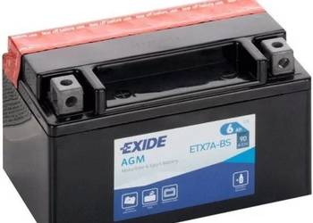 Akumulator motocyklowy 6Ah 90A EXIDE ETX7A-BS YTX7A-BS 12V  E
