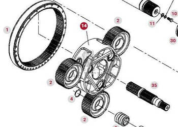 Valtra S274 S294 S324 S394 Fendt S927 S930 S933 S939 Jarzmo Wał Satelity W…