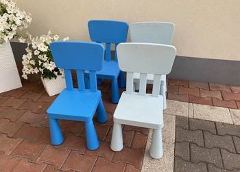 krzesełka krzesła dziecięce Mammut IKEA niebieskie