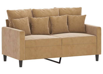 Sofa 2-osobowa brązowy 120 cm tapicerowana aksamitem WM-359300