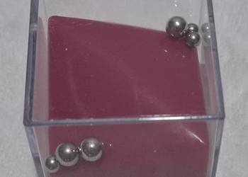 Sześcian, kostka z metalowymi kulkami, pleksi, fioletowa, 4cm, 52938 (Zabaw