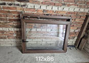 Okno brązowe PCV 112x86 używane