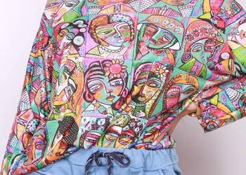 Bluzka kimono z jedwabiem Picasso3 9 kolorów Italy
