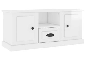 Szafka pod TV wysoki połysk biała 100x355x45 cm WM-816458