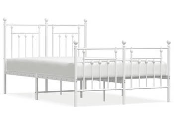 Łóżko Metalowe Białe Rama Łóżka Ze Stelażem Biała 120x190 cm WM-353601