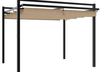 Altana ogrodowa ze zwijanym dachem taupe 3x3 m aluminium WM-4003970