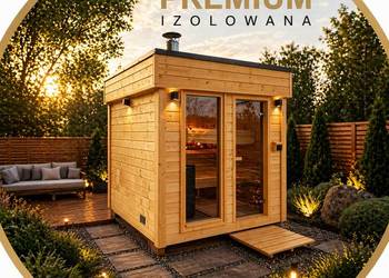 Sauna Ogrodowa z Piecem Harvia M3 – Ocieplana – Abachi – Premium – Gotowa