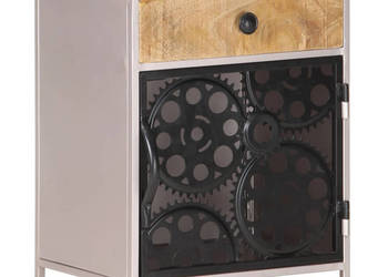 Szafka nocna 40x30x50 cm surowe drewno mango WM-323738