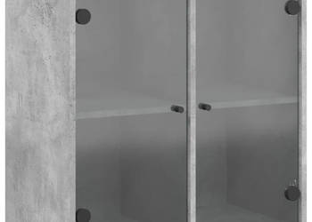 Szafka wisząca szklane drzwi szarość betonu 68x37x685 cm WM-836493