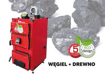Kocioł piec NADMUCHOWY na WĘGIEL + DREWNO 5 klasa 27 kW
