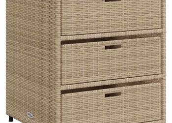 vidaXL Szafka ogrodowa, beżowa, 55x59x69 cm, polirattan(SKU:365558)