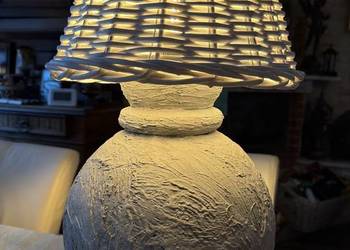 Bardzo efektowna wielka lampa handmade ratan tworzywo