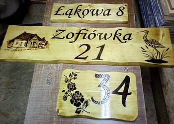 Szyld 50x100cm z drewna grawerowanie wypalanie w drewnie