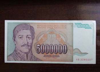 Banknot 5 milionów dinarów Jugosławia
