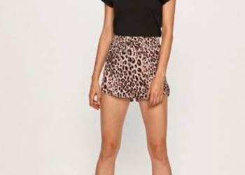 Szorty spodenki na gumie wiązane wysoki stan panterka Brave Soul L 40