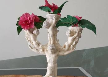 Świecznik biały duży