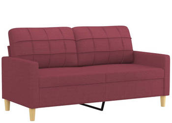 Sofa 2-osobowa winna czerwień 140 cm tapicerowana tkaniną WM-359097