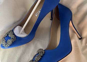 Manolo Blahnik Szpilki rozmar 40 Satyna  Kolor niebieski
