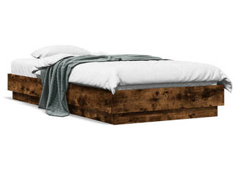 Rama łóżka z oświetleniem LED przydymiony dąb 90x190 cm WM-839543